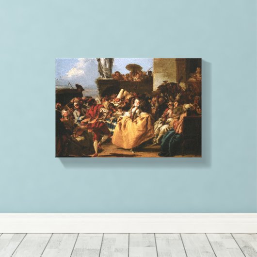 Carnival Scene – Giovanni Domenico Tiepolo Canvas Afdruk (Insitu (Houten vloer))