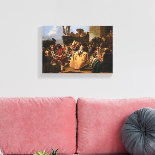 Carnival Scene – Giovanni Domenico Tiepolo Canvas Afdruk (Insitu (Woonkamer))