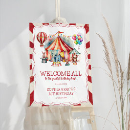 Carnival Sign Circus Animals Birthday Welkomstteke Poster