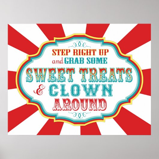 Carnival Sign Clown and Trees Poster (Voorkant)