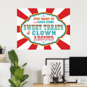 Carnival Sign Clown and Trees Poster (Thuiskantoor)