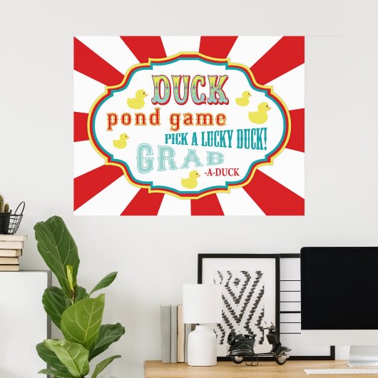 Carnival Sign Duck Pond Game Poster (Thuiskantoor)