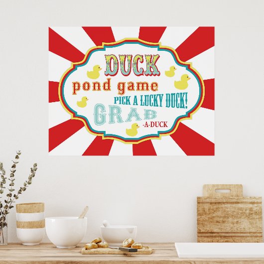 Carnival Sign Duck Pond Game Poster (Keuken)