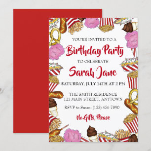 Carnival State Fair Foods Birthday Party Kaart