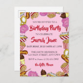 Carnival State Fair Foods Birthday Party Uitnodiging Briefkaart (Voorkant / Achterkant)