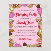 Carnival State Fair Foods Birthday Party Uitnodiging Briefkaart (Voorkant)