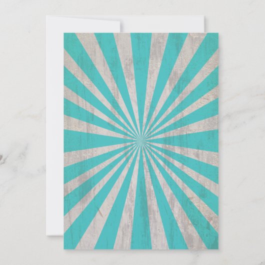 Carnival Steampunk Turquoise Wedding Invitation Kaart (Achterkant)