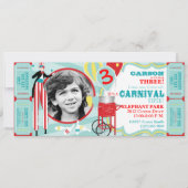 Carnival Stilt Walker & Cotton Snoep Birthday Kaart (Voorkant)