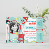 Carnival Stilt Walker & Cotton Snoep Birthday Kaart (Staand voorkant)