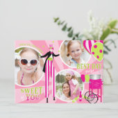 Carnival Stilt Walker & Cotton Snoep Dank je wel 3 Bedankkaart (Staand voorkant)