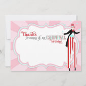 Carnival Stilt Walker Cotton Snoep Hartelijk dank Bedankkaart (Achterkant)