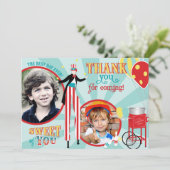 Carnival Stilt Walker Cotton Snoep Hartelijk dank Bedankkaart (Staand voorkant)