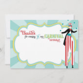 Carnival Stilt Walker Cotton Snoep Hartelijk dank Bedankkaart (Achterkant)