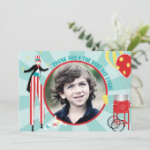 Carnival Stilt Walker Cotton Snoep Hartelijk dank Bedankkaart (Staand voorkant)