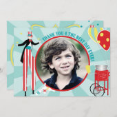 Carnival Stilt Walker Cotton Snoep Hartelijk dank Bedankkaart (Voorkant / Achterkant)