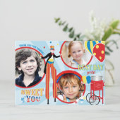 Carnival Stilt Walker Cotton Snoep Hartelijk dank Bedankkaart (Staand voorkant)