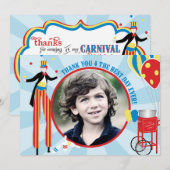 Carnival Stilt Walker Cotton Snoep Hartelijk dank Bedankkaart (Voorkant / Achterkant)