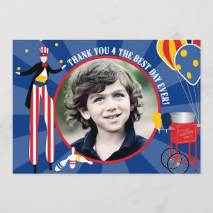 Carnival Stilt Walker Cotton Snoep Hartelijk dank Bedankkaart