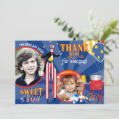 Carnival Stilt Walker Cotton Snoep Hartelijk dank Bedankkaart (Staand voorkant)