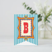Carnival Stripe Party Bunting Banner Post Card Briefkaart (Staand voorkant)