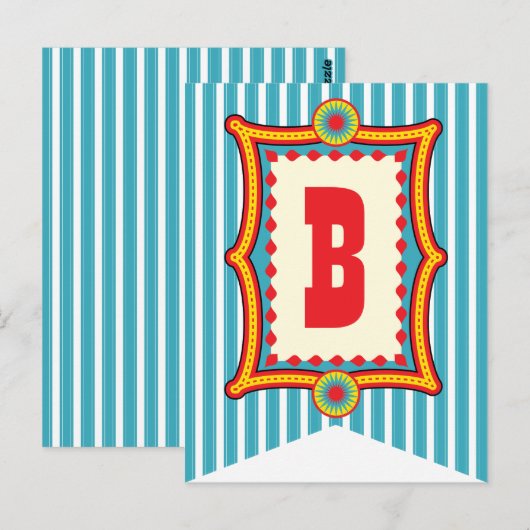 Carnival Stripe Party Bunting Banner Post Card Briefkaart (Voorkant / Achterkant)