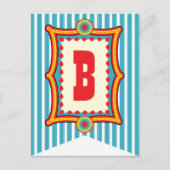 Carnival Stripe Party Bunting Banner Post Card Briefkaart (Voorkant)