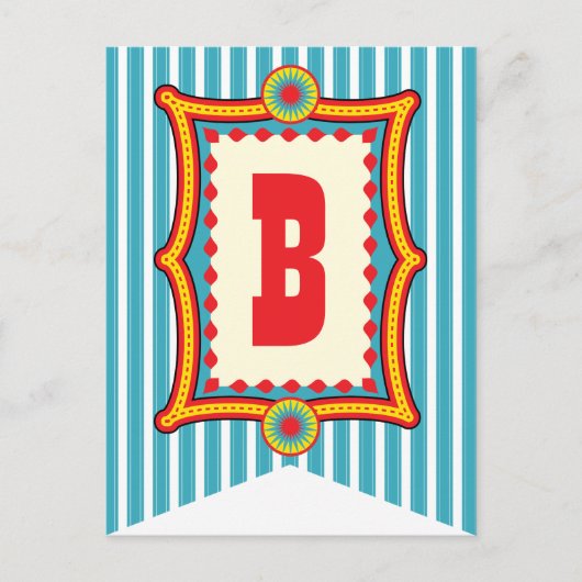 Carnival Stripe Party Bunting Banner Post Card Briefkaart (Voorkant)