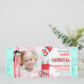 Carnival Tall Pink Uitnodiging (Staand voorkant)