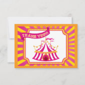 Carnival Tent | Oranje en roze kaarten met dank (Voorkant)