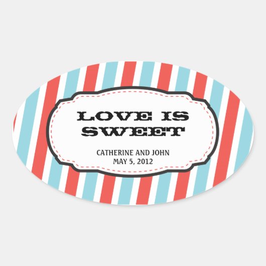 Carnival Thed Wedding Ovale Sticker (Voorkant)