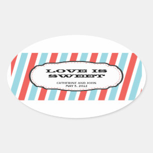 Carnival Thed Wedding Ovale Sticker