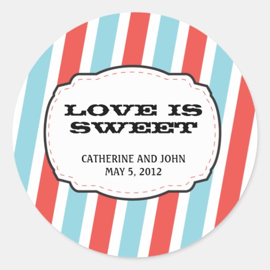 Carnival Thed Wedding Ronde Sticker (Voorkant)