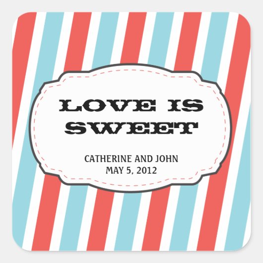 Carnival Thed Wedding Vierkante Sticker (Voorkant)