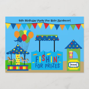 Carnival Theme Birthday Party Invitation Kaart