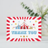 Carnival Theme Party Flat Hartelijk dank Bedankkaart (Staand voorkant)