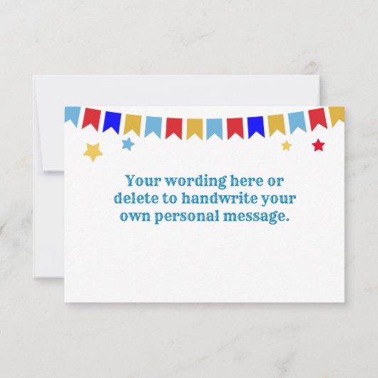 Carnival Theme Party Flat Hartelijk dank Bedankkaart (Achterkant)