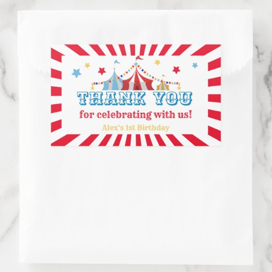 Carnival Theme Party Rechthoekige Sticker (Tas)