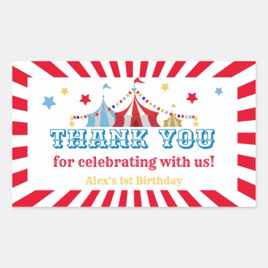 Carnival Theme Party Rechthoekige Sticker (Voorkant)