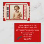 Carnival Ticket Birthday Invite Chubby Card Informatiekaartje (Voorkant / Achterkant)