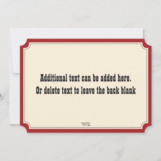 Carnival Ticket Geef één dag feest toe, elke leeft Kaart (Achterkant)