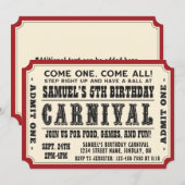 Carnival Ticket Geef één dag feest toe, elke leeft Kaart (Voorkant / Achterkant)