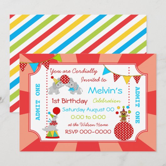 Carnival Ticket Party. Kaart (Voorkant / Achterkant)