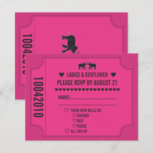 Carnival Ticket RSVP Uitnodiging (Voorkant / Achterkant)