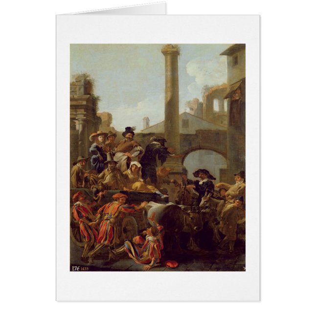 Carnival Time in Rome, 1653 (olie op canvas) (Voorkant)