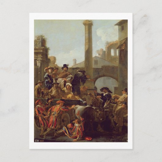 Carnival Time in Rome, 1653 (olie op canvas) Briefkaart (Voorkant)