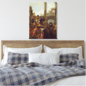 Carnival Time in Rome, 1653 (olie op canvas) Canvas Afdruk (Insitu (Slaapkamer))