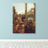Carnival Time in Rome, 1653 (olie op canvas) Canvas Afdruk (Insitu (Houten vloer))