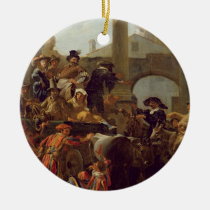 Carnival Time in Rome, 1653 (olie op canvas) Keramisch Ornament