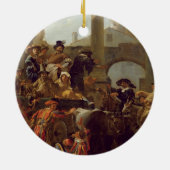 Carnival Time in Rome, 1653 (olie op canvas) Keramisch Ornament (Achterkant)