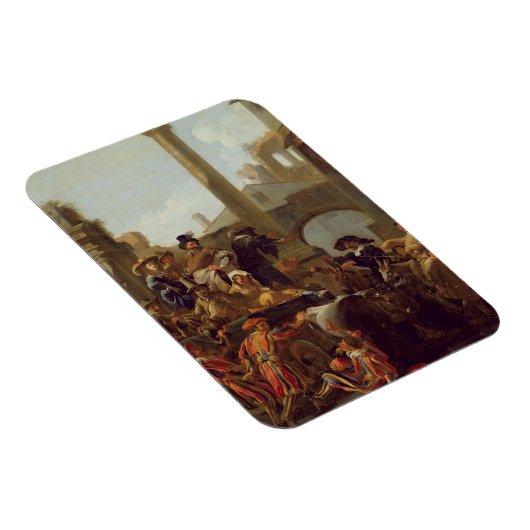 Carnival Time in Rome, 1653 (olie op canvas) Magneet (Rechterzijde)